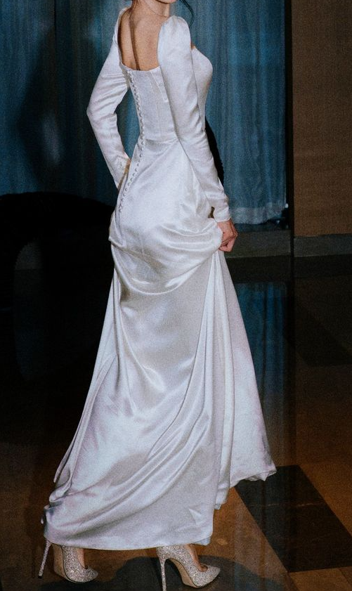 A line White Evening Dresses For Girls Fashion Formal Gown