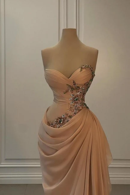 Champagne Mermaid Prom Dresses 2025 Sashes Pleaterd Lace Appliques Beading Formal Evening Gowns Drapped Chiffon Party Dresses
