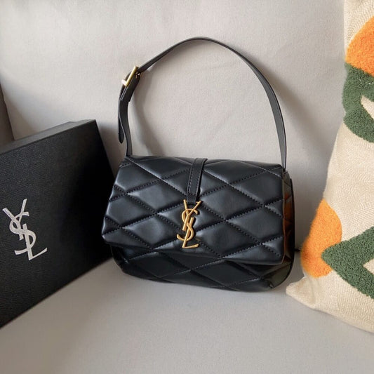 Saint Laurent Le 57 Quilted Leather Shoulder Bag Black 21Cm 698567AAAO01000