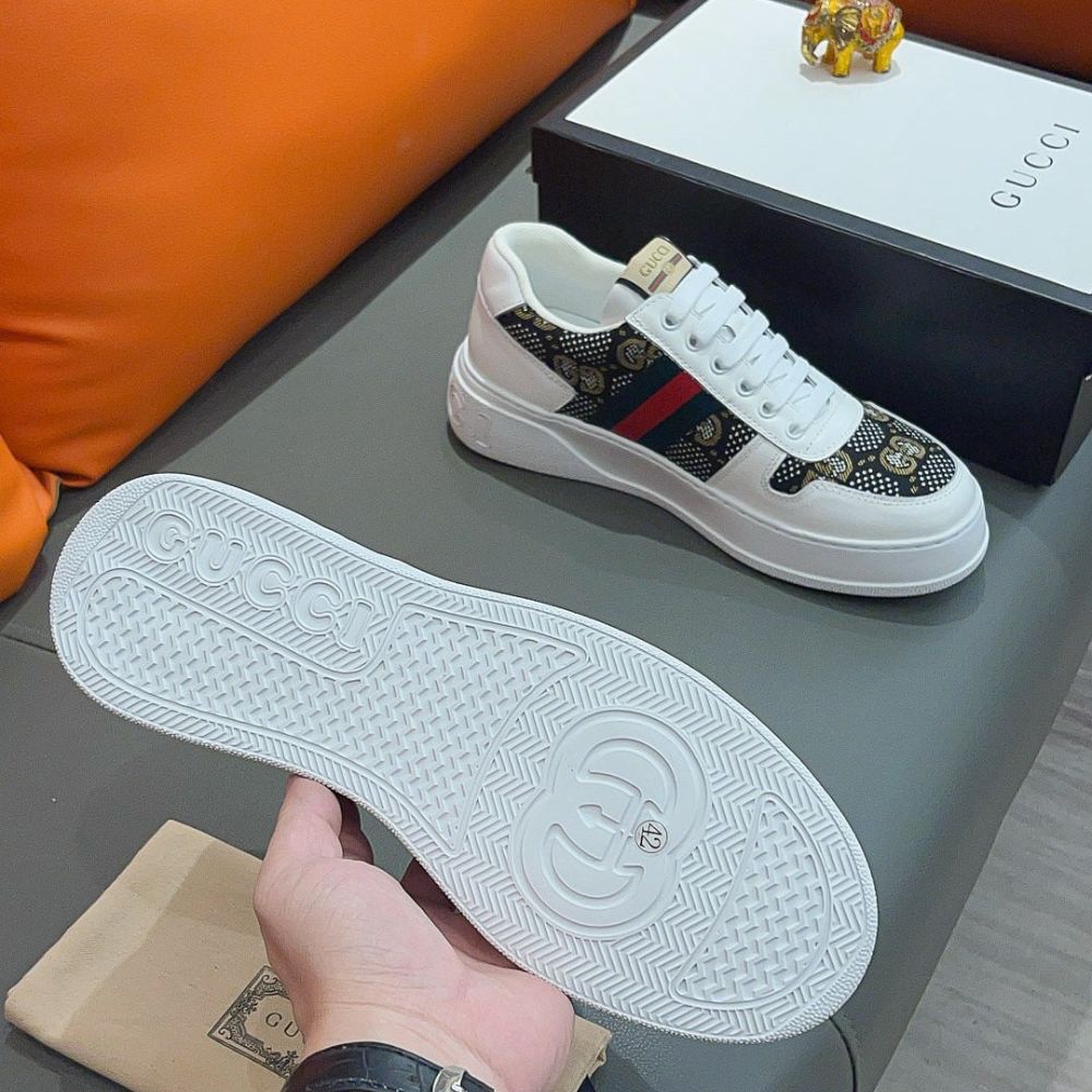 Gucci Screener GG High Top Sneaker In White And Black