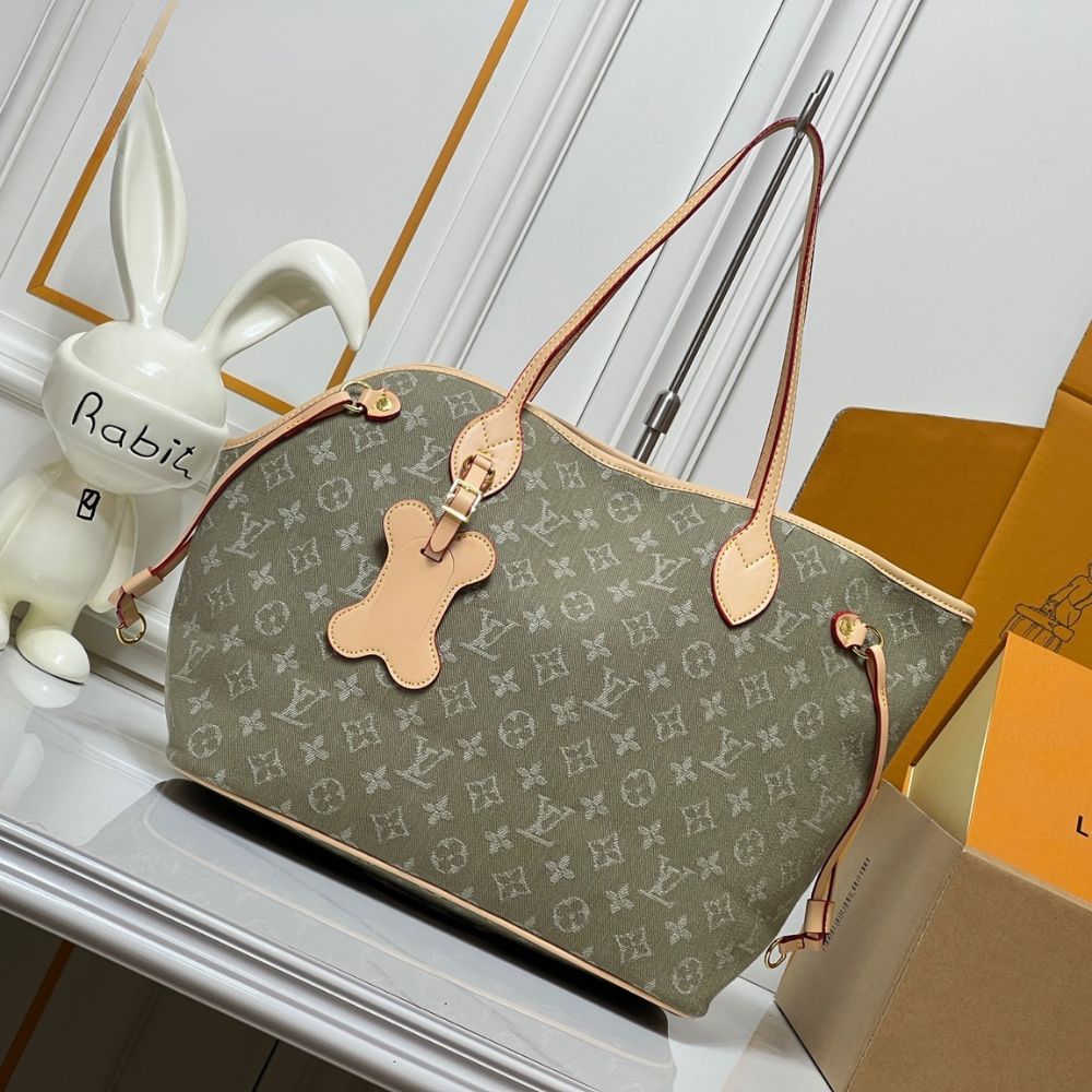 Louis Vuitton Neverwoof MM Khaki Denim 31Cm