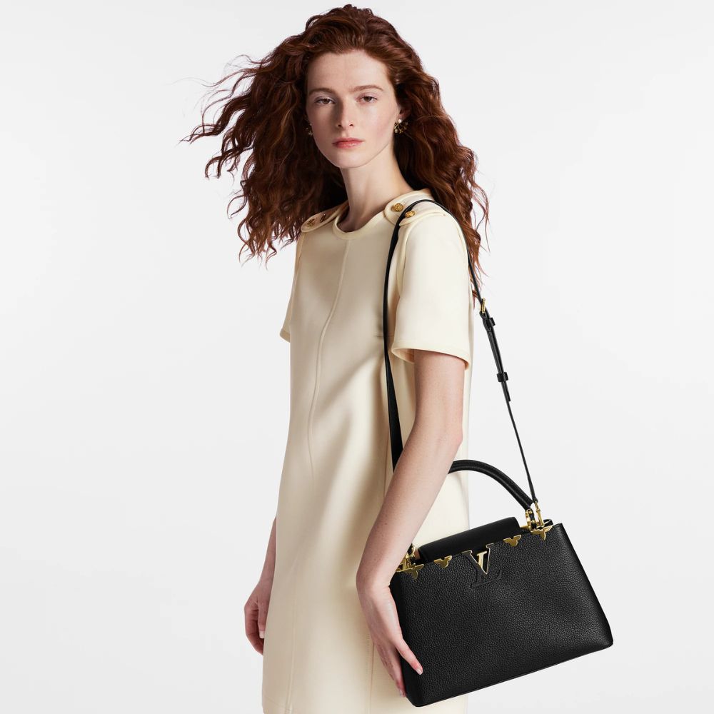 Louis Vuitton Capucines MM Bag Black 27Cm M54663