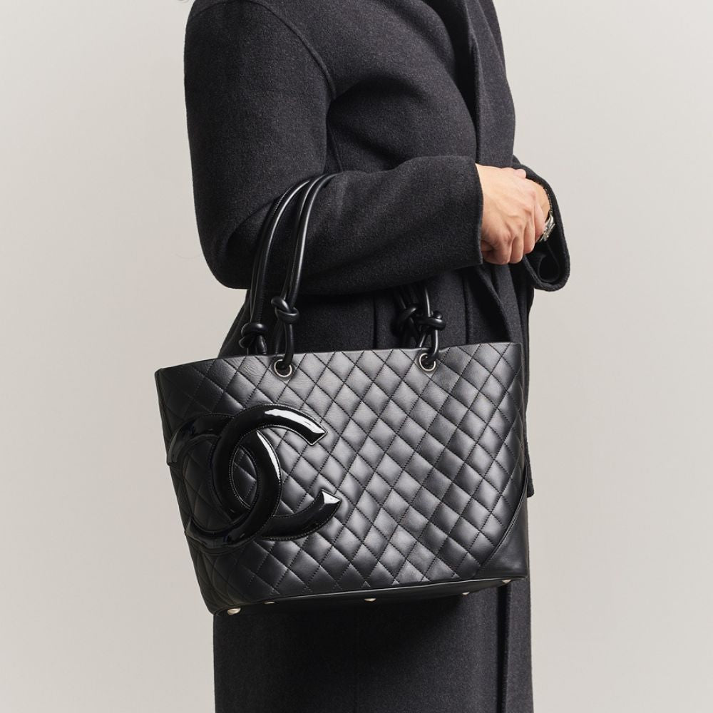Chanel Cambon Line Large Tote Bag In Black 41Cm A25169