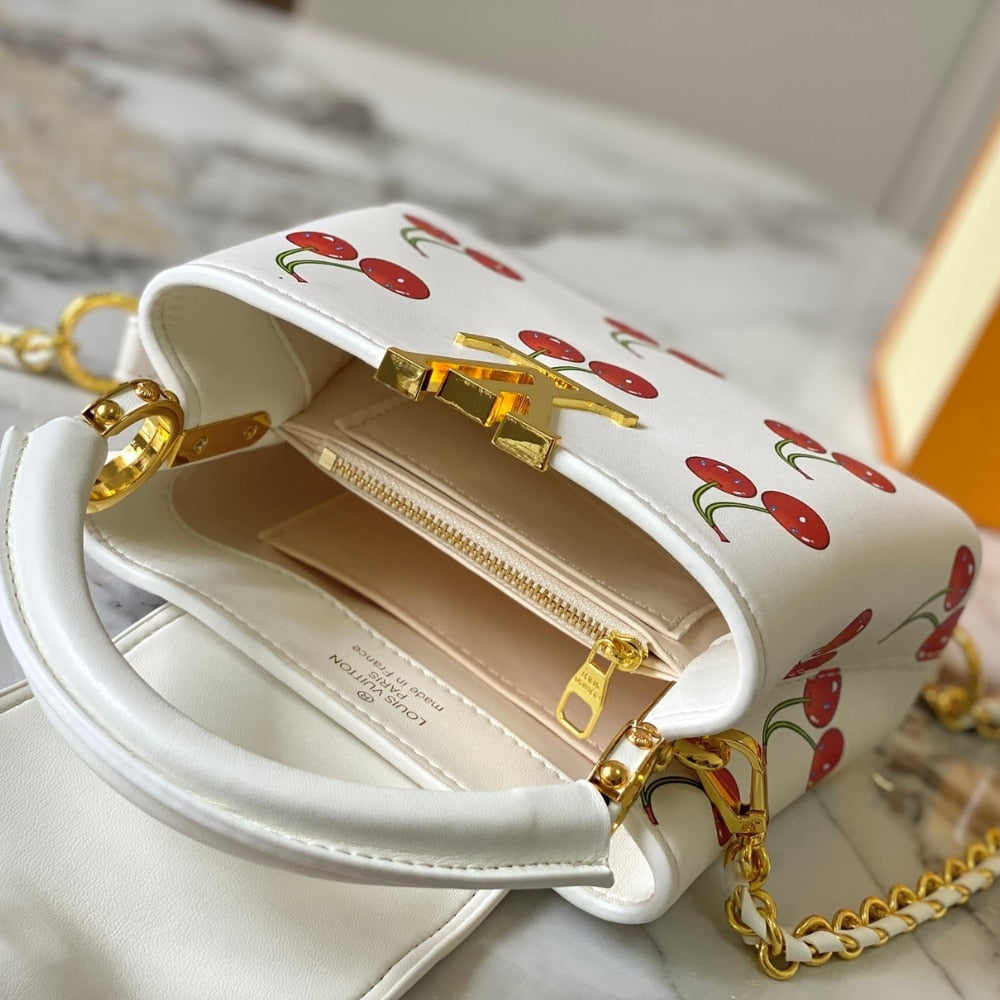 Louis Vuitton X Takashi Murakami Capucines Cherry Mini White 21Cm M13251