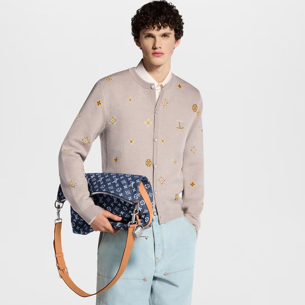 Louis Vuitton Vagabond Hobo Denim Blue 48Cm M27555