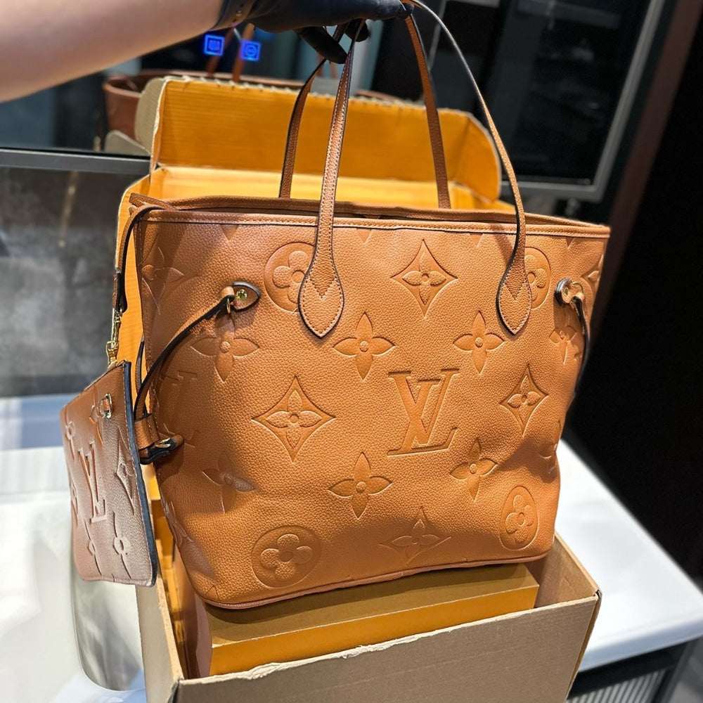 Louis Vuitton Neverfull MM Monogram Empreinte Bag Cowhide Color 32Cm
