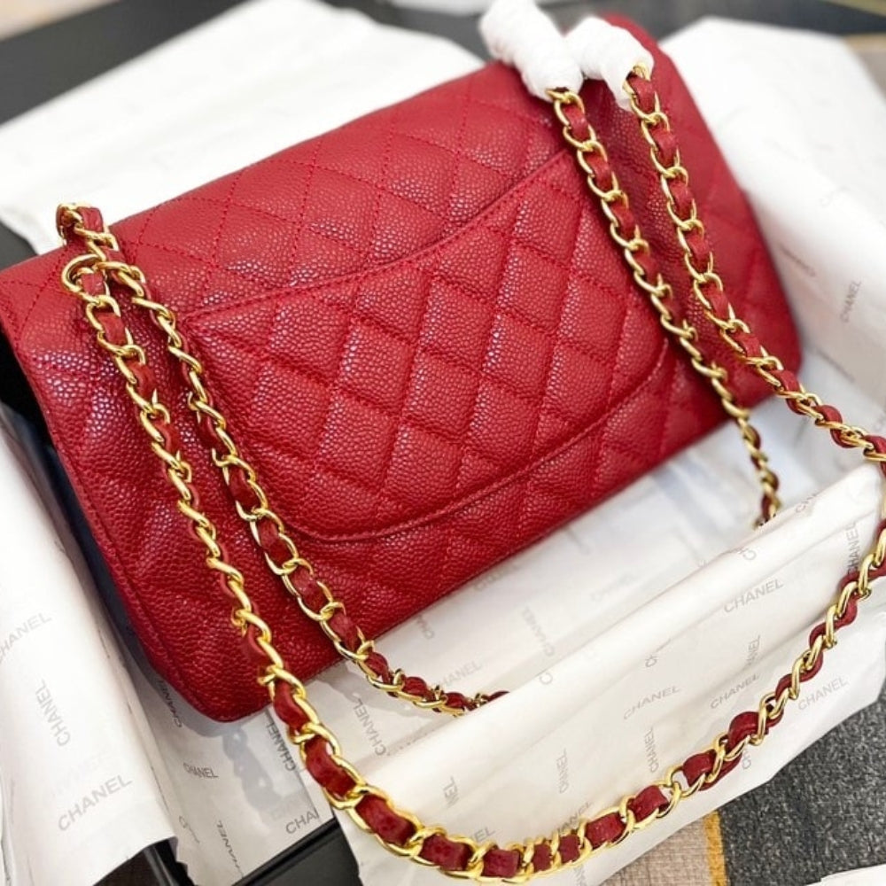 Chanel Classic Small Flap Bag Dark Red Caviar 26Cm