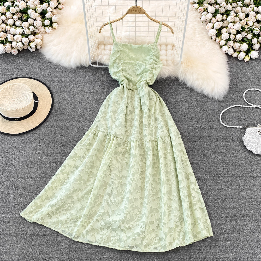 High waist slim A-line lace dress 11202