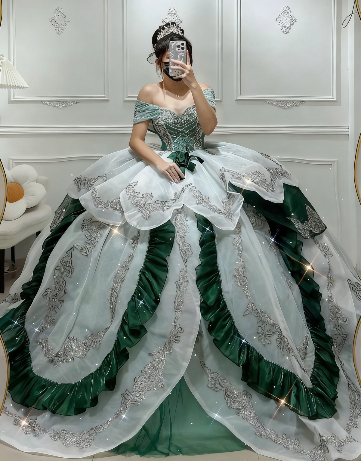 girlhomeshops-sweet 16 princess Green Princess Dress gh6183