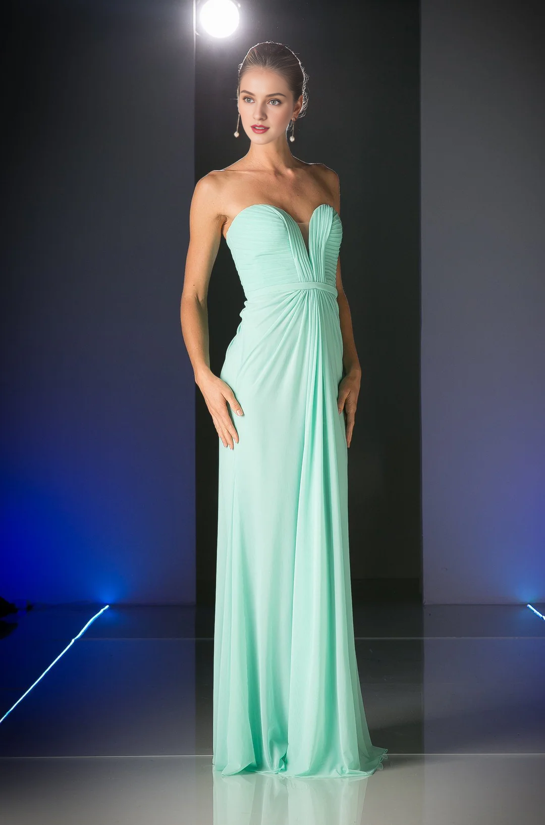 Long strapless sweetheart dress