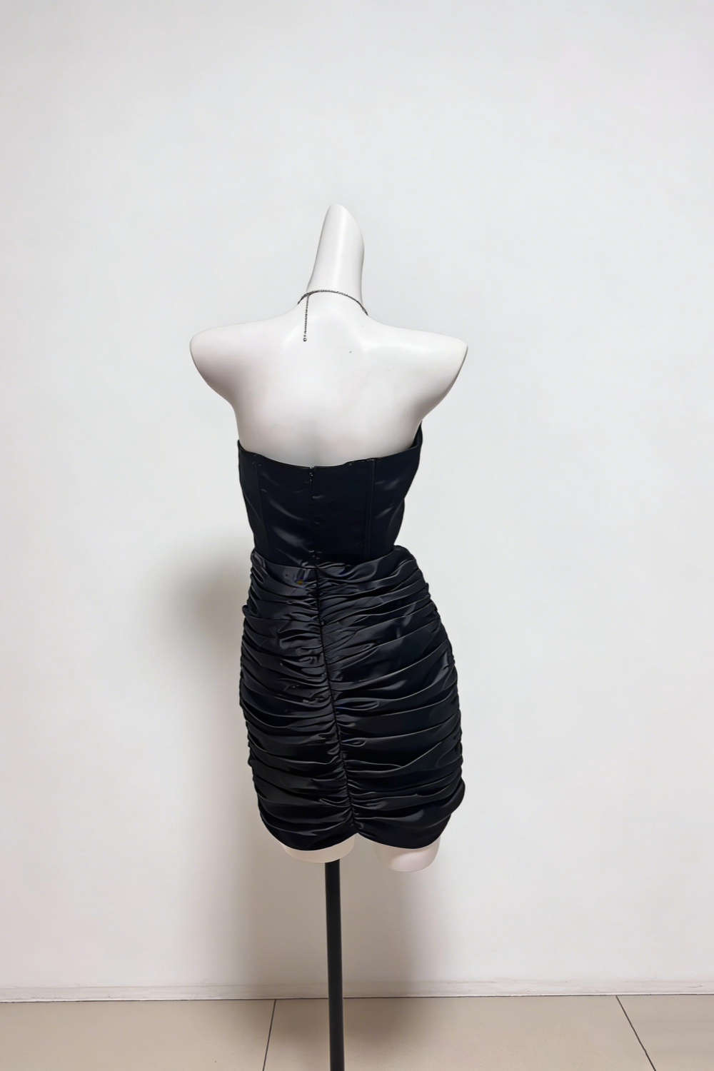 Black Strapless Corset Ruched Bodycon Mini Dress Party Cocktail Gown gh7111