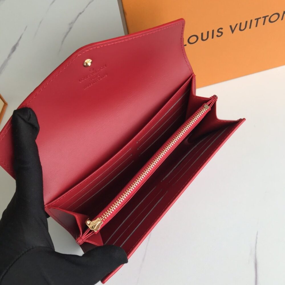 Louis Vuitton Sarah Monogram Wallet Red 19Cm