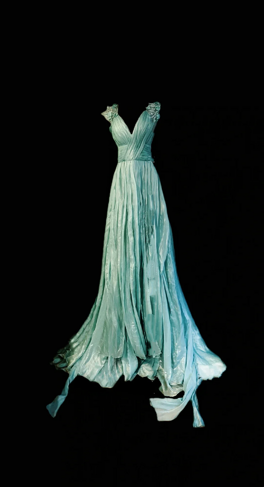 Light Green V-Neck Waist-Cinching Elegant Long Prom Gown, Evening Formal Dress gh7328