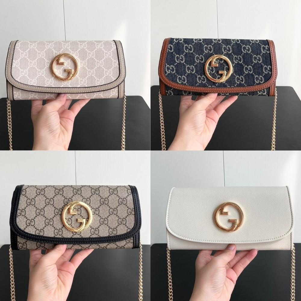 Gucci Blondie Continental Chain Wallet White 21Cm 725215 UXX0G 9022