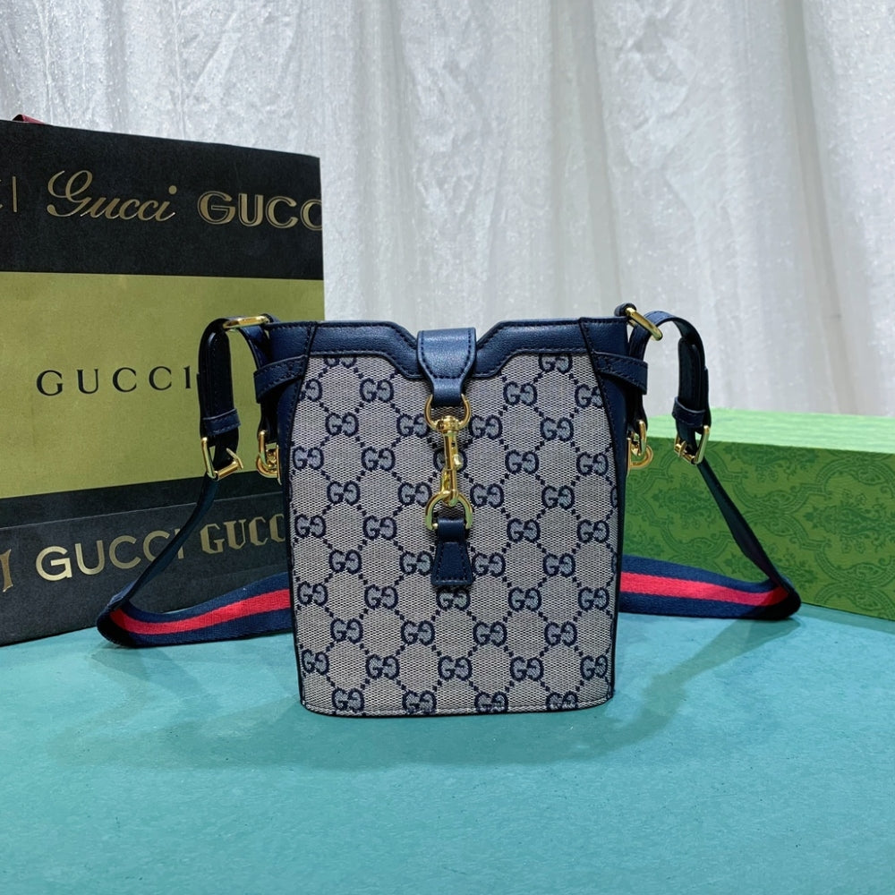 GUCCI ORIGINAL GG SMALL BUCKET SHOULDER BAG 19CM