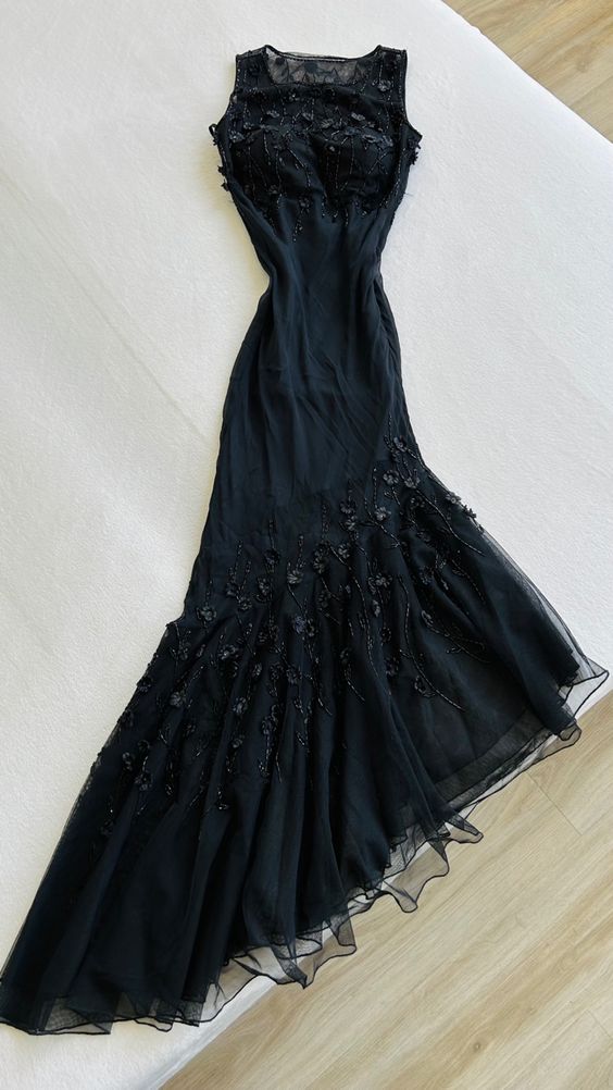 Vintage Tulle Long Prom Dress Evening Dress New Formal Prom Gowns