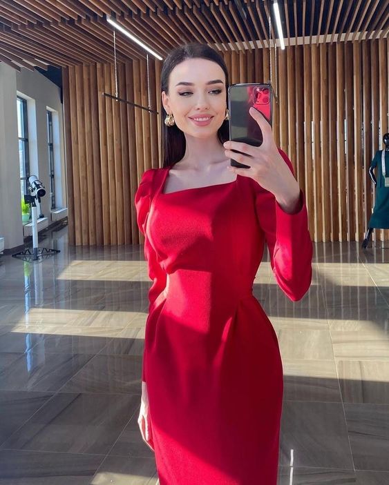 Red Prom Gowns Lady Fashion Party Dress