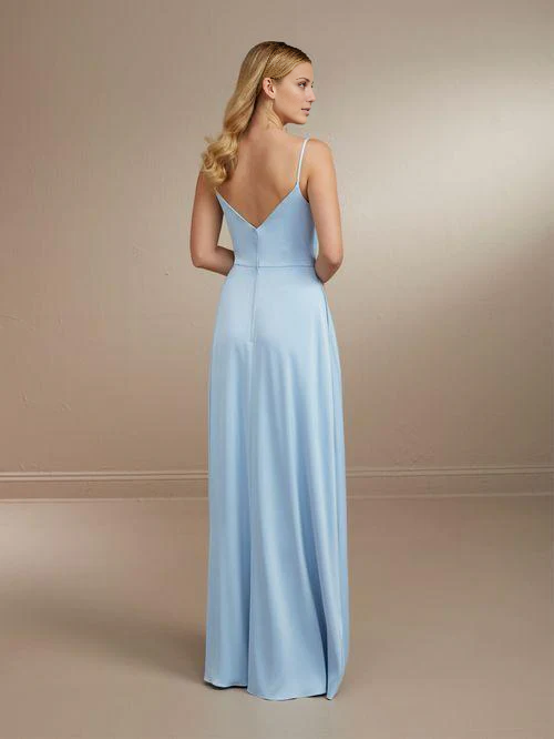 square neckline off shoulder sleeveless thin shoulder strap backless and floor length Prom dress