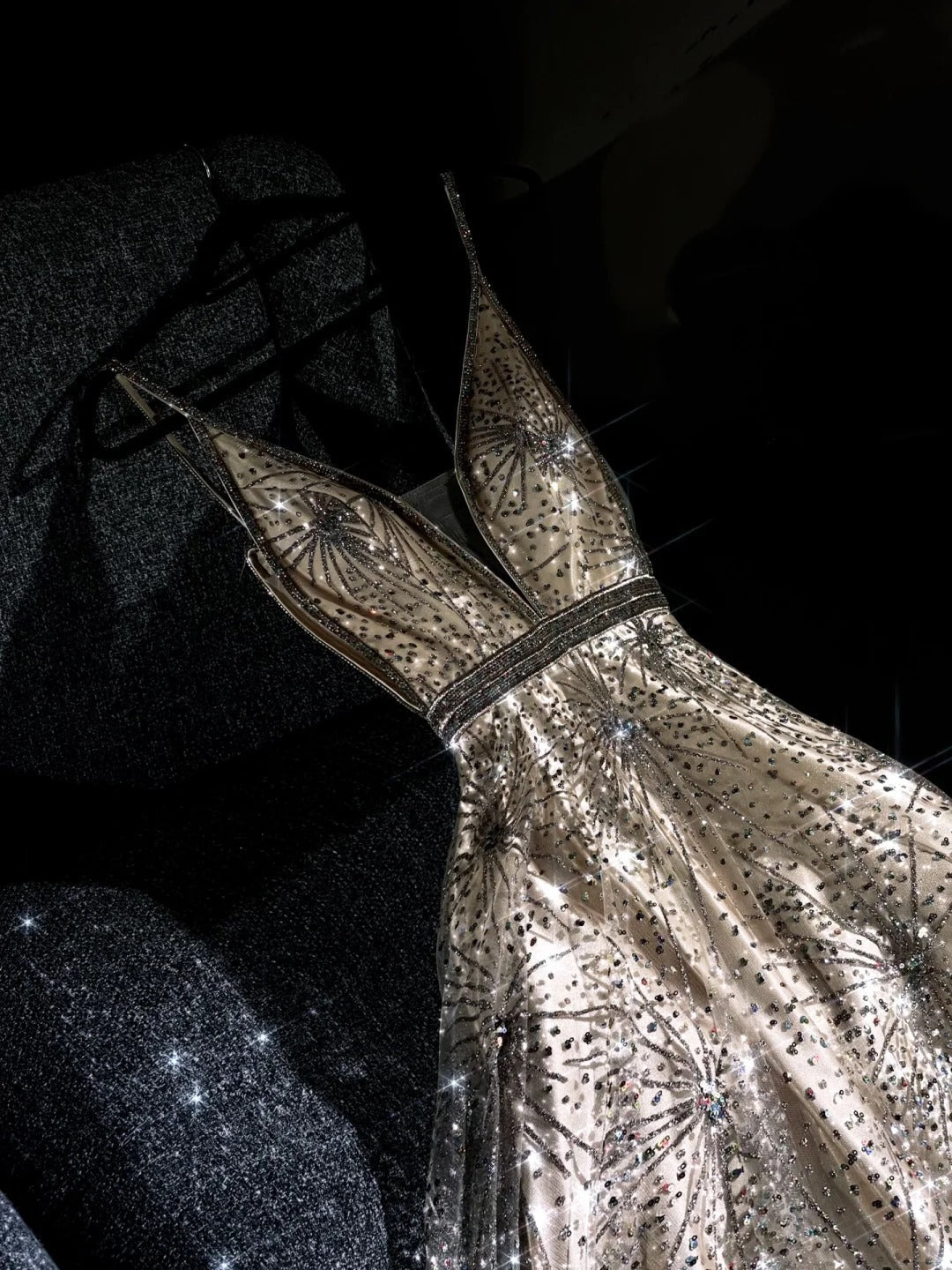 girlhomeshops--Gold gorgeous exquisite beaded long elegant tulle prom dress ball gown gh5695