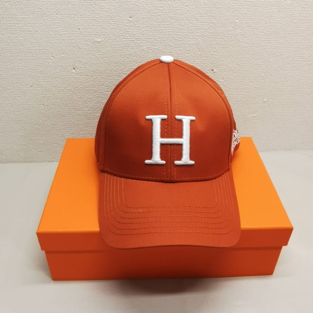 Hermes New Carriage Baseball Cap Orange