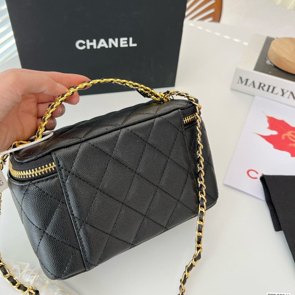 Chanel Small Vanity Case SS22 Black 17Cm