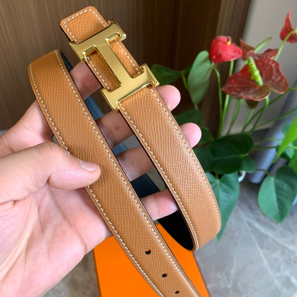 Hermes Mini H Belt Bucket And Reversible Leather Strap Black Brown 24Mm H079645CC06