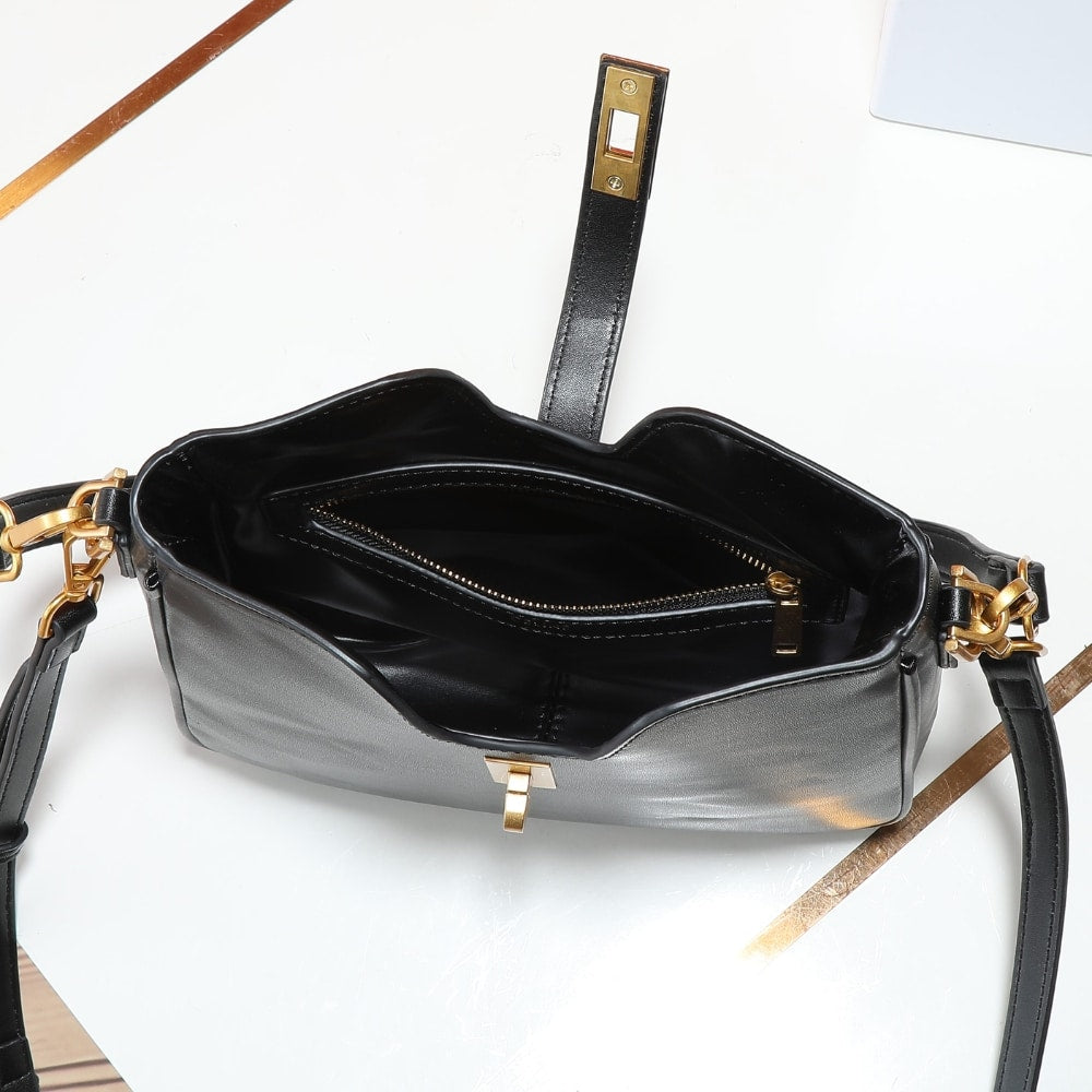 CELINE SMALL CAMILLE 16 SOFT BAG BLACK 24CM 120693FX9 38NO