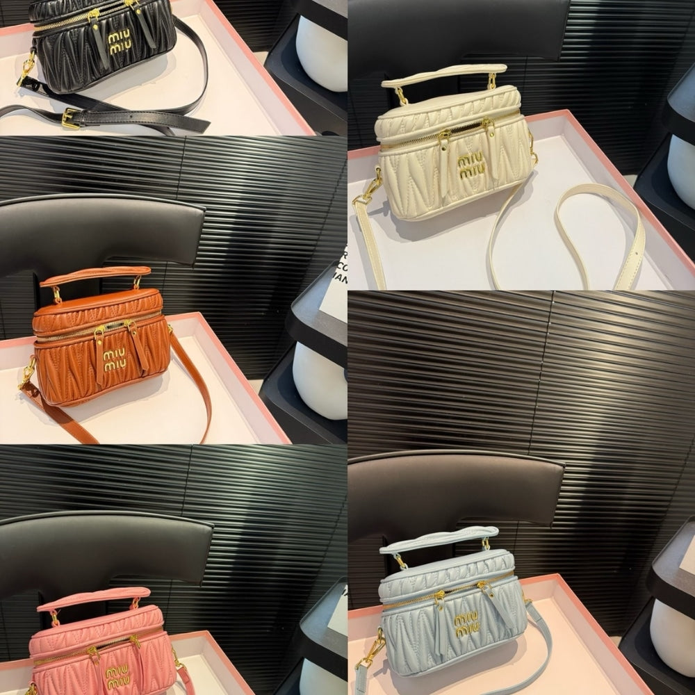 MIUMIU MATELASSÉ NAPPA SHOULDER BAG CORNFLOWER 19CM 5BH230 N88 F0591 V OOO