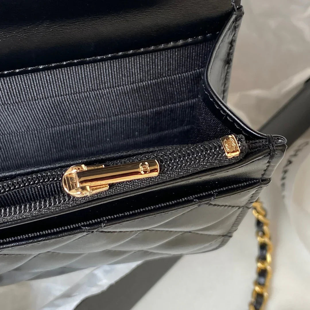 CHANEL Handbag AP3240 GP Black Size 19 cm