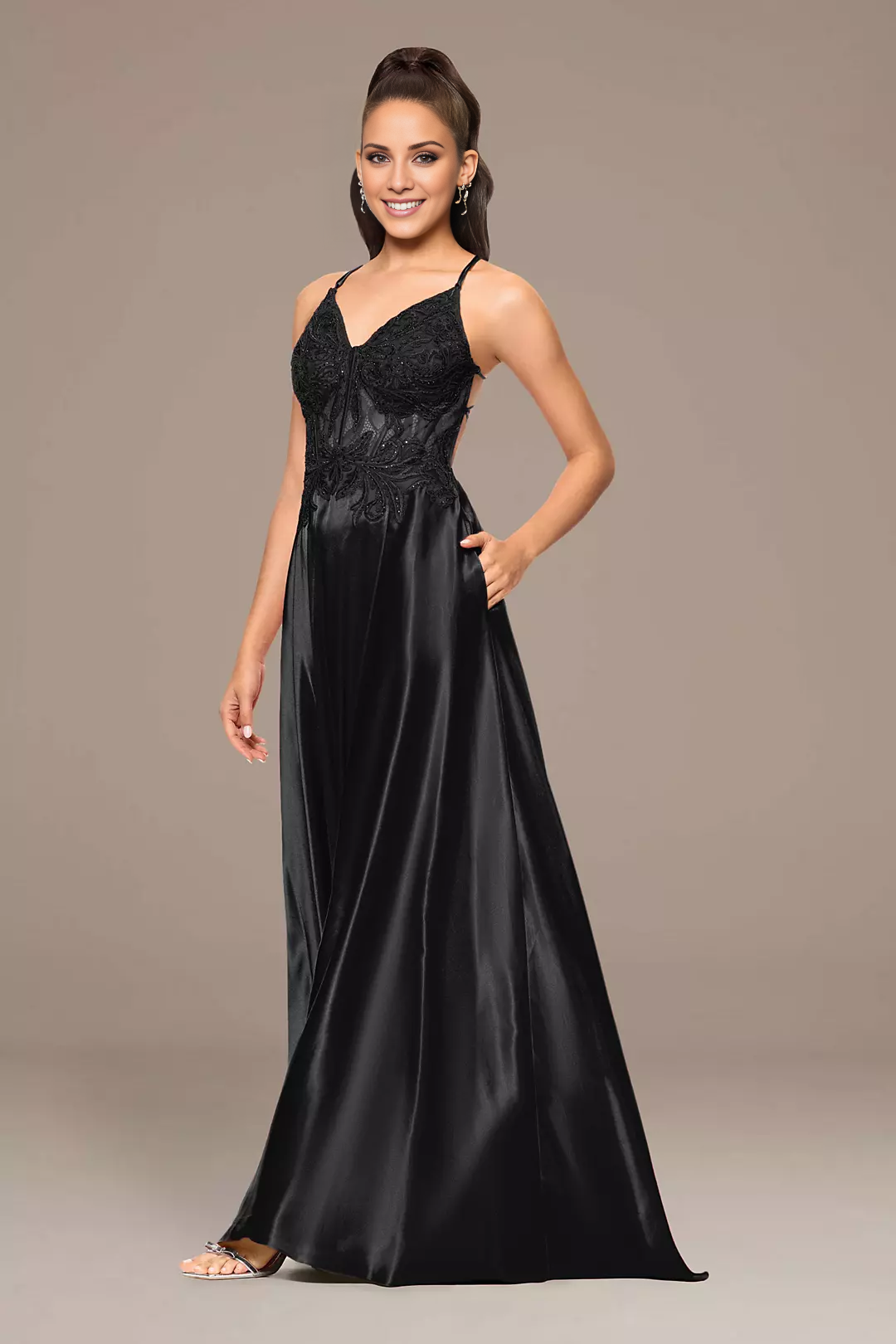 A-Line Dress with Appliqued Bodice