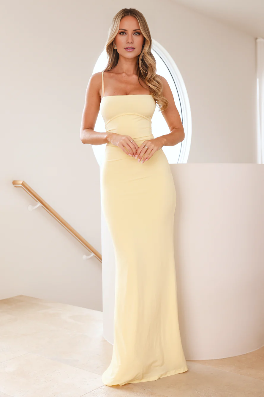 square neckline thin shoulder straps backless and floor length Prom dress