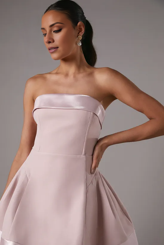 A-line off shoulder collar sleeveless backless short Homecoming Dress