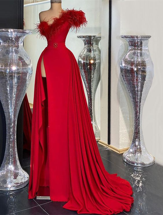 Red Prom Dresses Lace Prom Dresses Custom Make Evening Gowns