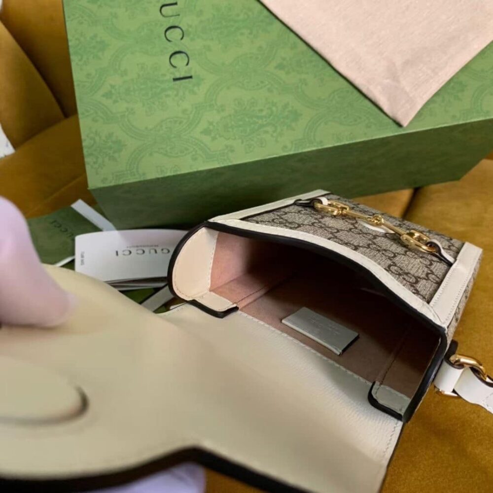 Gucci Horsebit 1955 Mini Bag White 17Cm 625615 92TCG 9761