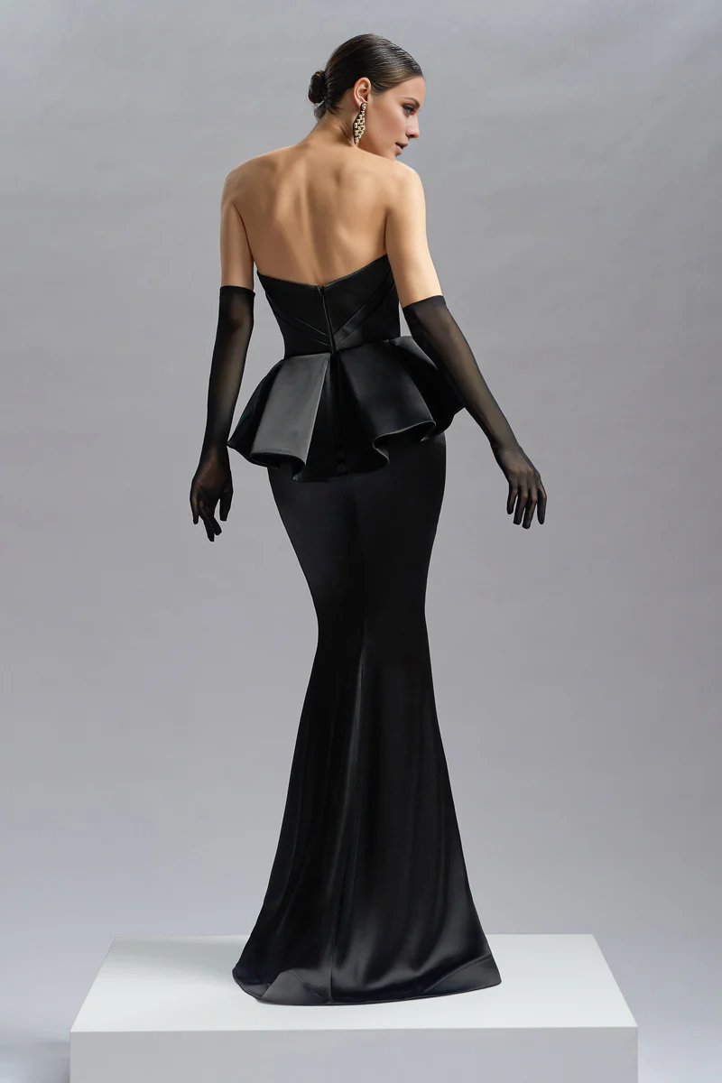 Mermaid satin lined tight corset and floor length evening gown(dresses only)