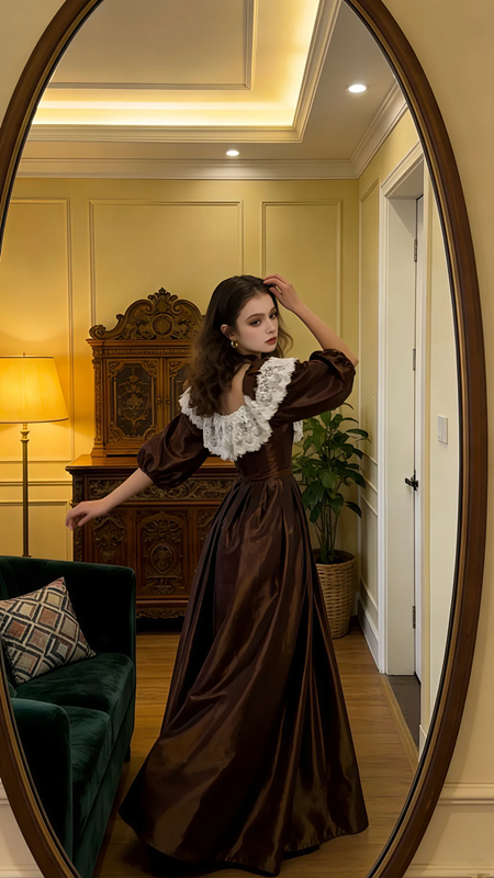 Mage Lace Square Neckline Fitted Waist Long Ball Gown R8582