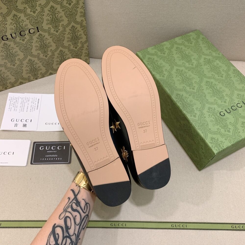 Gucci Jordaan Embroidered Leather Loafer Black 505281 D3V00 1000