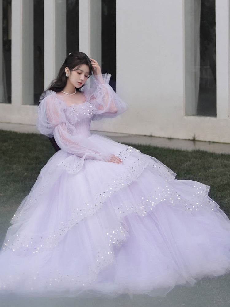 Women s tulle long ball gown prom dresses