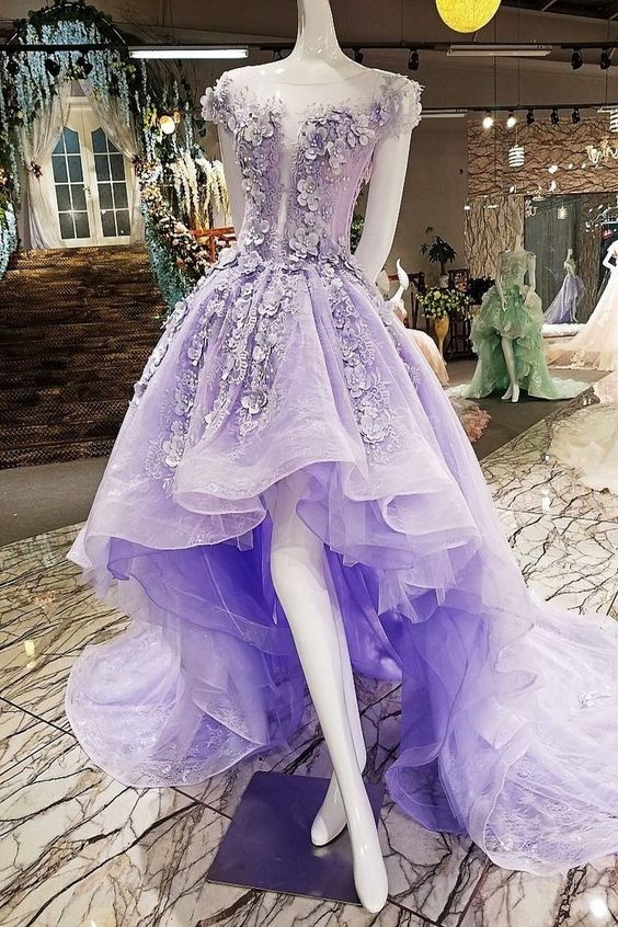 Purple High Low Evening Dresses charming Formal Evening Gowns