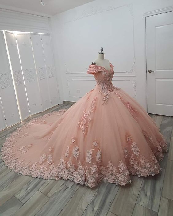 Pink Wedding Dresses Ball Gown Prom Dresses