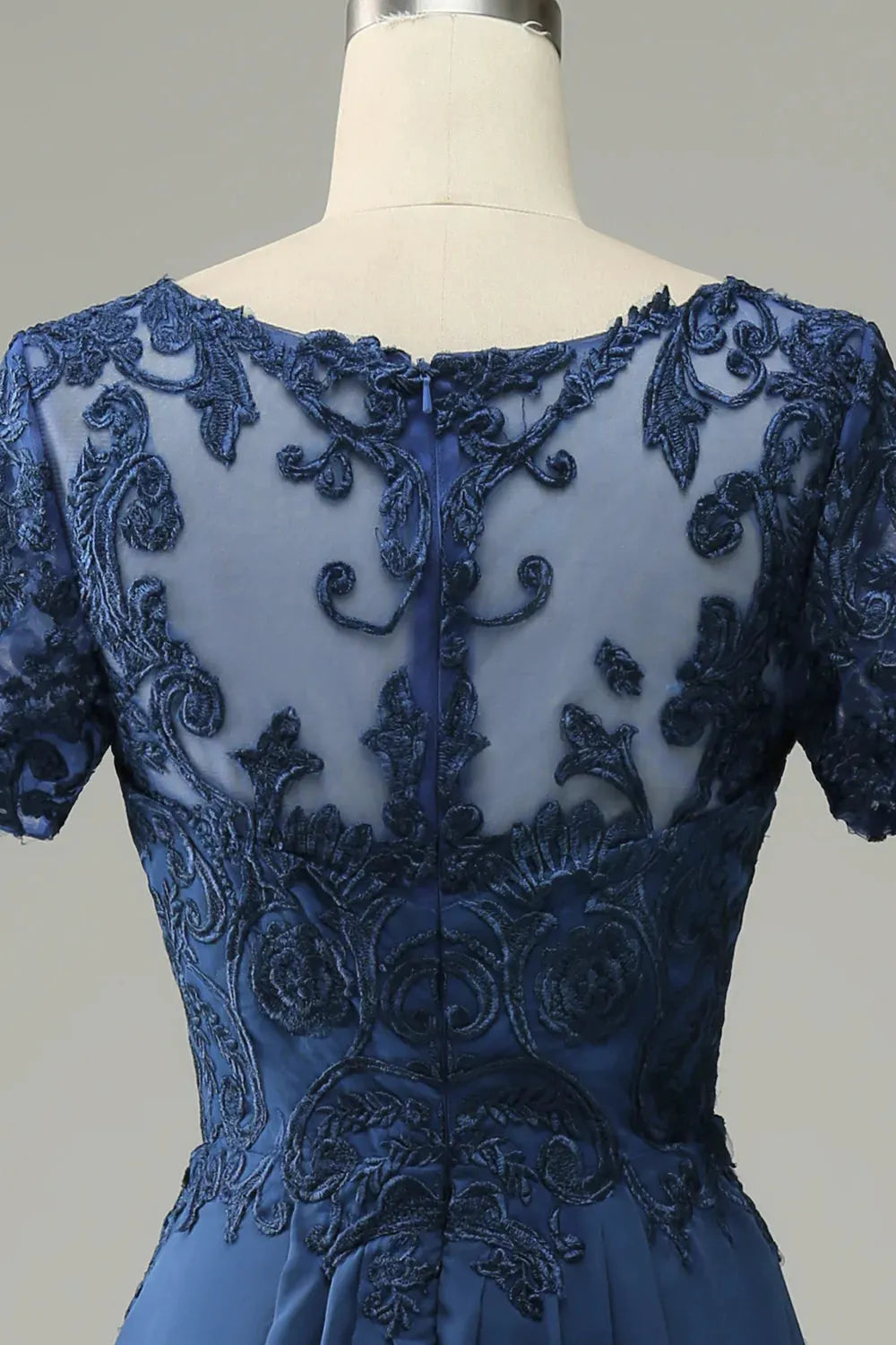 Blue A Line Decal Bridal Mother Dress