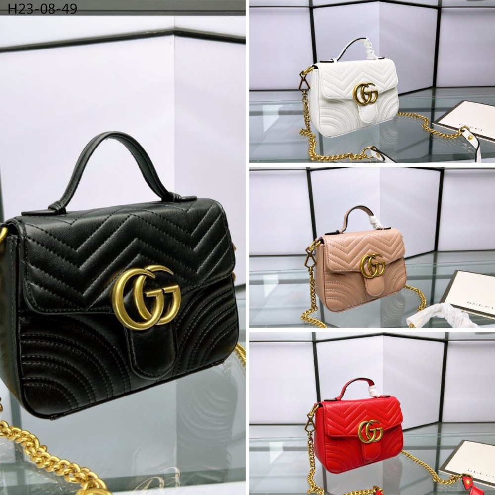 Gucci GG Marmont Mini Top Handle Bag White 20Cm 547260 DTDIT 9022