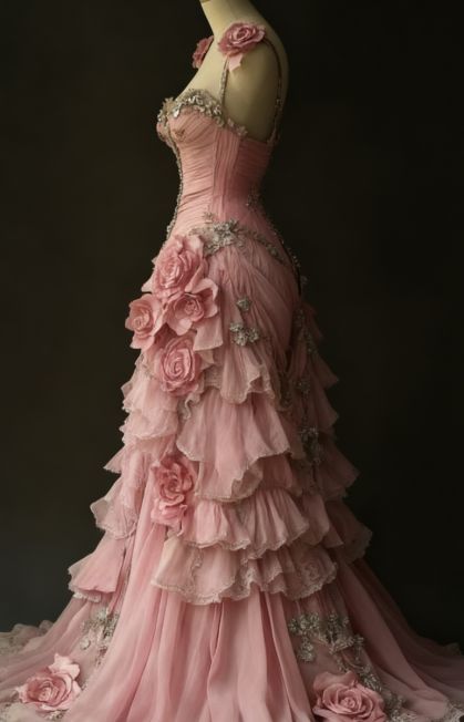 Pretty Ball Gown Pink Spaghetti Straps Tulle Long Quinceanera Dress