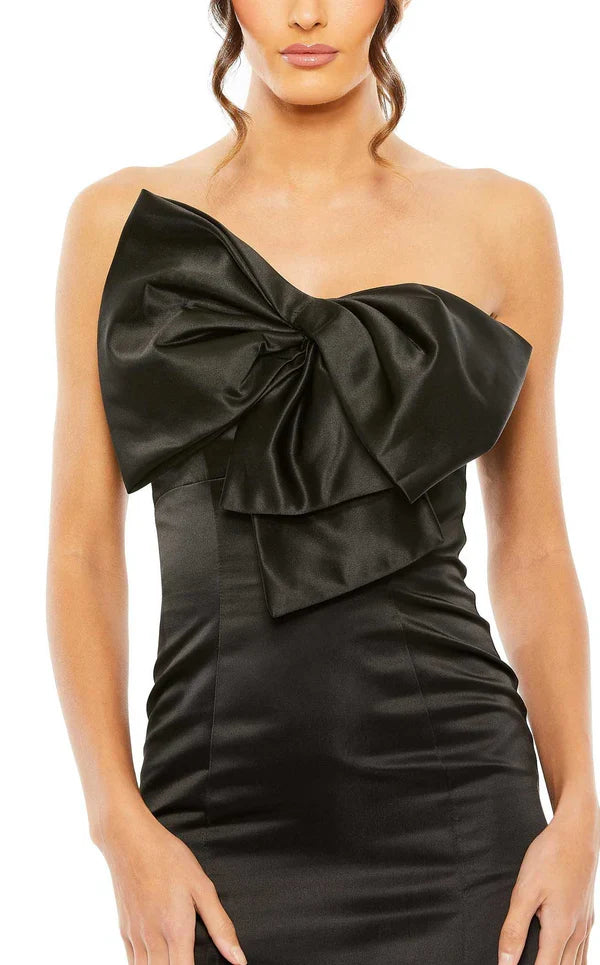A-line off shoulder chicken heart collar zipper back bow Prom dress
