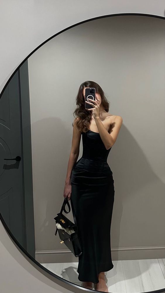 Sexy Black Simple Prom Dresses Party Gowns