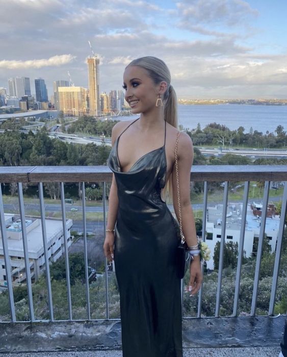 Black Evening Gown Long simple prom gown