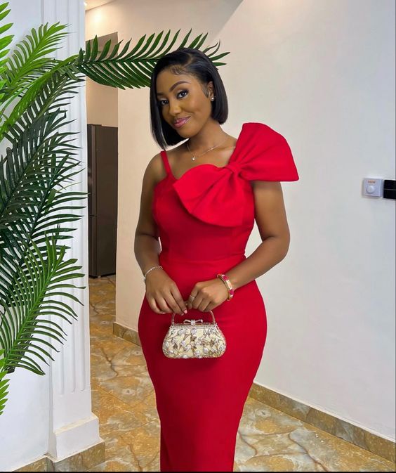 Elegant Red Prom Dresses Party Gowns Long Evening Dress With Bowknot