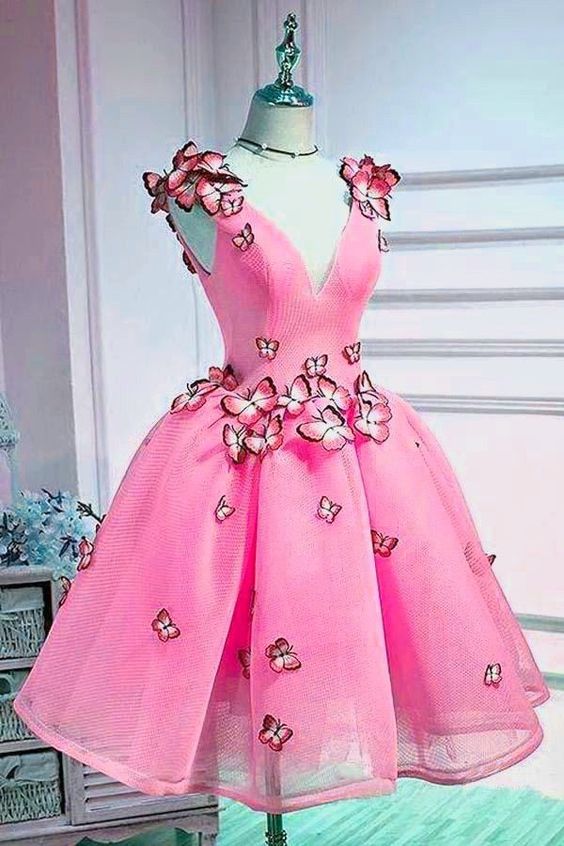 Pink Homecoming Dress Short Party Gown