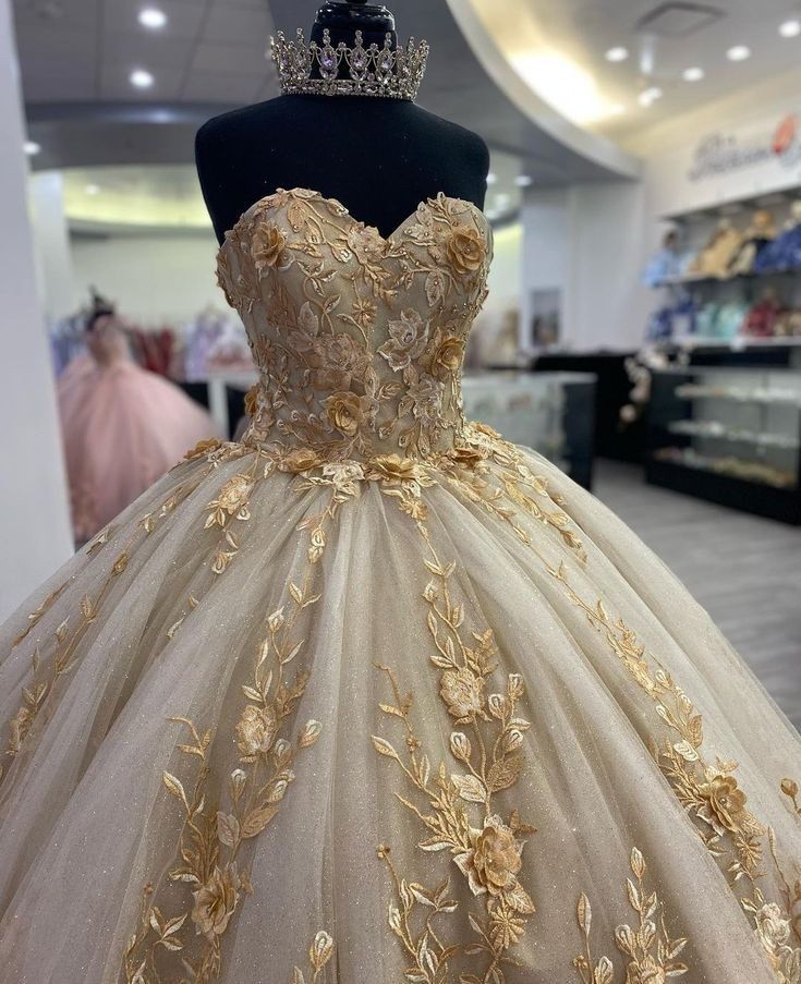 Quinceanera Dress Prom Ball Gowns Applique Corset Back Prom Sweet 16 Dress