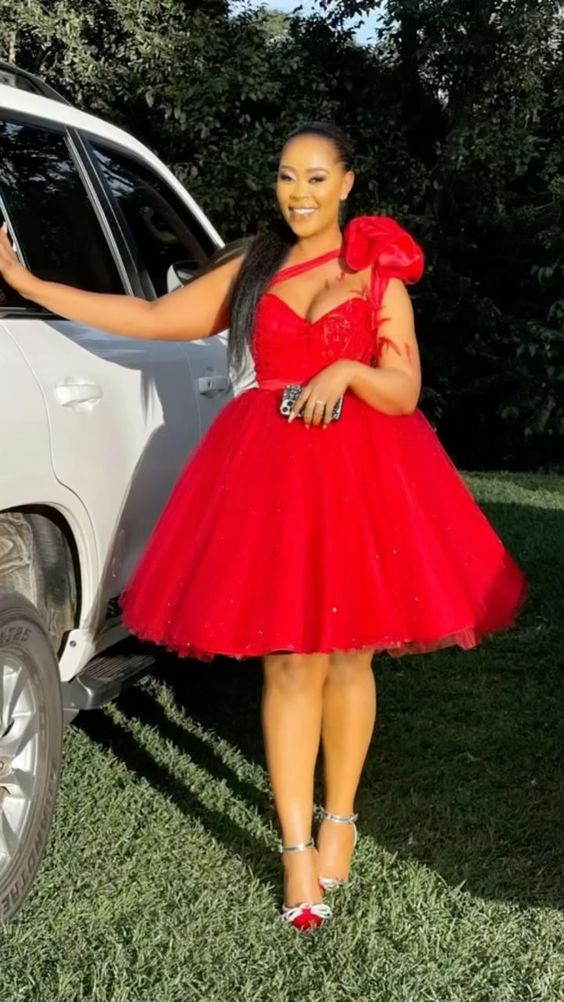 Red Short Party Gown Homecoming Dress